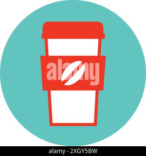 Symbol für Kaffee, Getränk. Braun, Espresso, Tasse, Koffein, Bohnen, Cappuccino, Latte, Mocha, Becher-Symbol für Web- und mobile App Stock Vektor