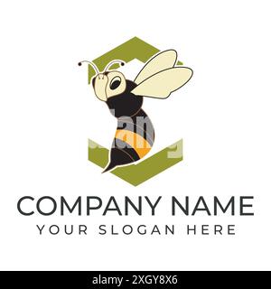 Bee Logo Vektor Illustrationen Designs Symbolvorlage Stock Vektor