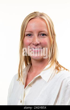 Brüssel, Belgien Juli 2024. Vooruits Melissa Depraetere posiert während eines Fotoshootings am Mittwoch, den 10. Juli 2024, in der Kammer des bundesparlaments in Brüssel. BELGA FOTO KURT DESPLENTER Credit: Belga Nachrichtenagentur/Alamy Live News Stockfoto