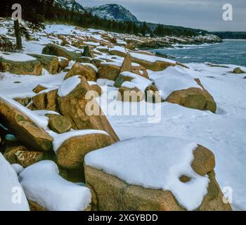 Dawn, Thunder Hole, Sand Beach, Acadia National Park, Maine Stockfoto