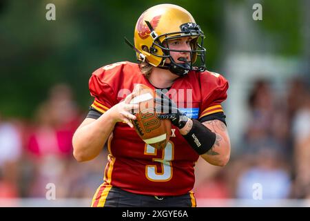 Steffi Richter (3, QB, Regensburg Phoenix Ladies) GER, Regensburg Phoenix vs Allgaeu Comets Ladies, American Football, DBL2, Saison 2024, Woche 6, 06.07.2024, Foto: Eibner-Pressefoto/Florian Wolf Stockfoto