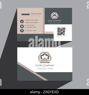 Professionelle und moderne Visitenkarten Design Vektorvorlage mit weißem Hintergrund. Weißes Visitenkartendesign Stock Vektor