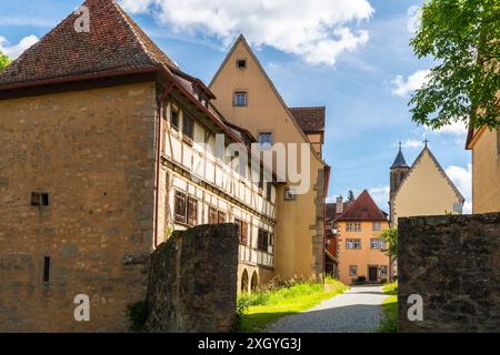 Rothenburg ob der Tauber; Bayern, Deutschland. Es ist berühmt für seine gut erhaltene mittelalterliche Altstadt. Stockfoto