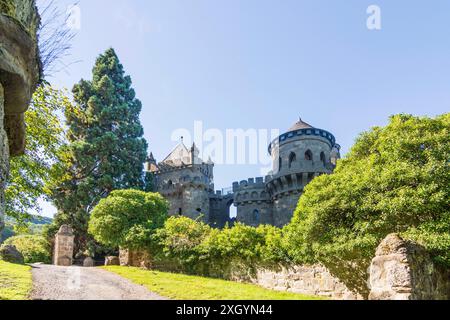 Löwenburg Löwenburg Löwenburg im Park Bergpark Wilhelmshöhe Kassel Nordhessen Hessen, Hessen Deutschland Stockfoto