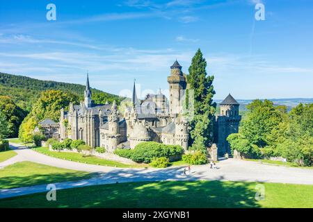 Löwenburg Löwenburg Löwenburg im Park Bergpark Wilhelmshöhe Kassel Nordhessen Hessen, Hessen Deutschland Stockfoto