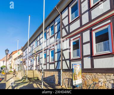 Marktplatz, Neues Rathaus Herzberg am Harz Niedersachsen, Niedersachsen Deutschland Stockfoto