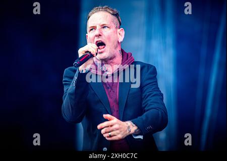 Kopenhagen, Dänemark. Juni 2024. Der US-amerikanische Sänger Corey Taylor spielt ein Live-Konzert während des dänischen Heavy-Metal-Festivals Copenhell 2024 in Kopenhagen. Stockfoto
