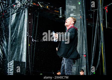 Kopenhagen, Dänemark. Juni 2024. Der US-amerikanische Sänger Corey Taylor spielt ein Live-Konzert während des dänischen Heavy-Metal-Festivals Copenhell 2024 in Kopenhagen. Stockfoto