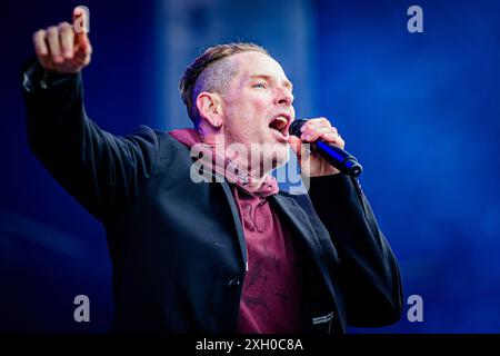Kopenhagen, Dänemark. Juni 2024. Der US-amerikanische Sänger Corey Taylor spielt ein Live-Konzert während des dänischen Heavy-Metal-Festivals Copenhell 2024 in Kopenhagen. Stockfoto