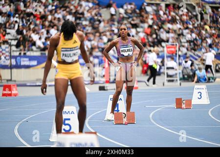 Alexis Holmes während des Wettkampfes de Paris Wanda Diamond League 2024 am 7. Juli 2024 im Stadion Charlety in Paris, Frankreich. Foto: Victor Joly/ABACAPRESS. KOM Stockfoto