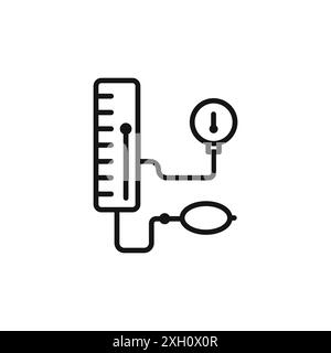 BP-Überprüfung des Gerätesymbols Logozeichen Vektorumrandung in Schwarz-weiß Stock Vektor