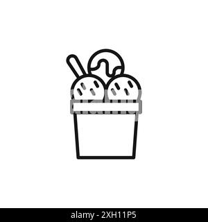 Eis Eis Symbol Logo Vektor Umriss in schwarz-weiß Farbe Stock Vektor