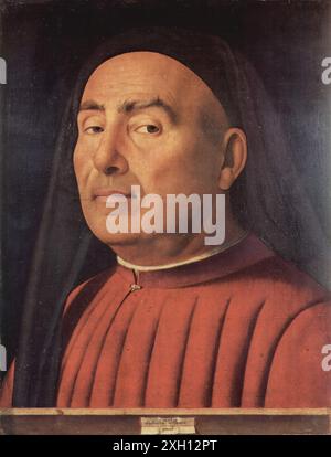 Antonello da Messina - 1476 Ritratto di Trivulzio da Milano (Olio su Tavola, 36,5 x 28 cm) (Palazzo Madama, Turin) - Porträt des Menschen Stockfoto