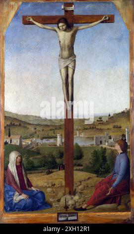 Vollständiger Titel: Christ Gekreuzigter Künstler: Antonello da Messina Datum gemacht: 1475 Stockfoto