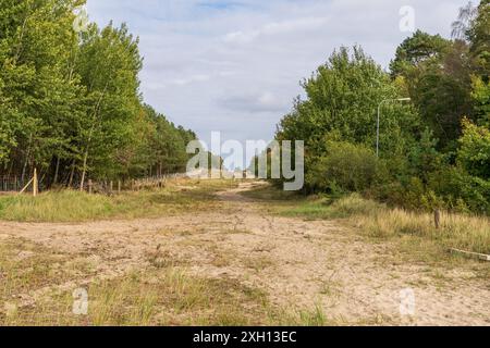 Das Niemandsland an der Grenze zwischen Ahlbeck in Deutschland und Swinoujscie in Polen Stockfoto