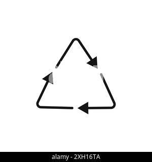 Recyceln Sie das Symbol Logo Vektorkontur in Schwarz-weiß Stock Vektor