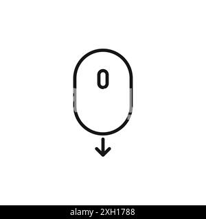 Bildlauf nach unten Symbol Logozeichen Vektorkontur in Schwarz-weiß Stock Vektor