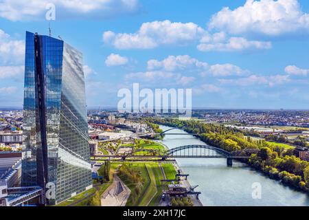 Hauptsitz der Europäischen Zentralbank EZB oder EZB Stockfoto