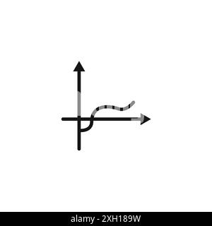 Sinusförmiges Symbol Logo-Zeichen Vektorumriss in schwarz-weiß Farbe Stock Vektor