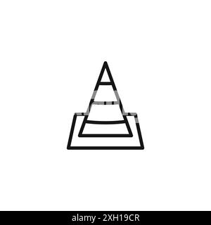 Traffic Kegel Symbol Logo Vektorumrandung in Schwarz-weiß Stock Vektor