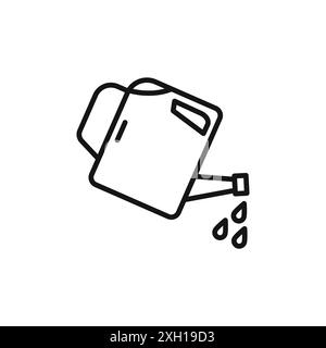 Symbol für Gießkanne (2) Logozeichen Vektorumrandung in Schwarz-weiß Stock Vektor