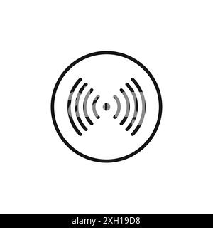 wlan-Signalsymbol Logo-Vektorkontur in Schwarz-weiß Stock Vektor