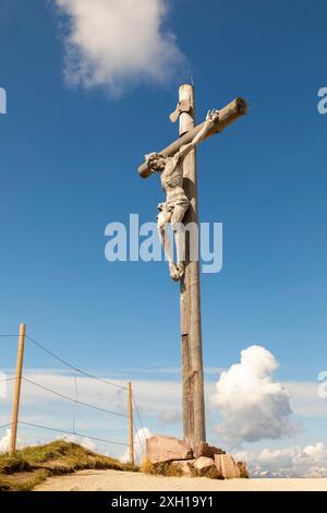 Seceda Gipfelkreuz, Gröden, Südtirol Stockfoto