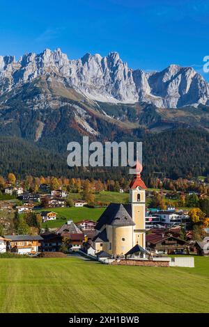 Blick auf den Wilden Kaiser, Tirol, Österreich Stockfoto