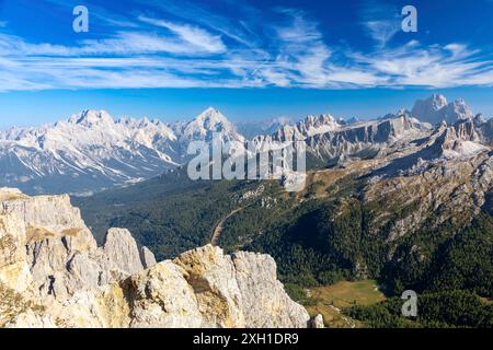 Blick vom Gipfel des Lagazuoi, Dolomiten, Italien Stockfoto