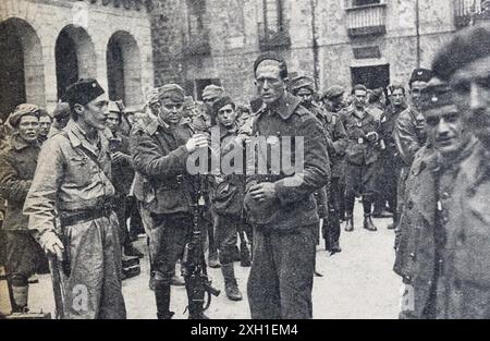 Nationalistische Armee in Vergara im spanischen Bürgerkrieg. Stockfoto