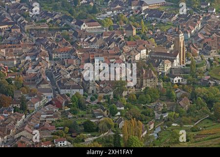 Frankreich, Jura Arbois, aus der Vogelperspektive der Weinstadt Stockfoto