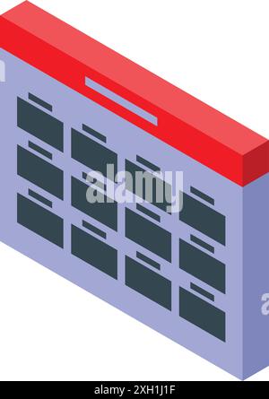 Online-Kalender-App, die den Monatsplan mit wichtigen Ereignissen anzeigt Stock Vektor