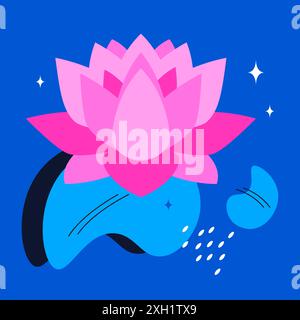 Rosa Lotusblume - moderne farbige Vektor-Illustration Stock Vektor