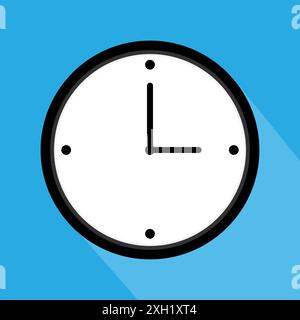 Uhrensymbol auf blauem Hintergrund. Vektorabbildung. Stock Vektor