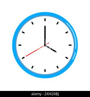 Uhr auf weißem Hintergrund isoliert. Vektorabbildung. Stock Vektor