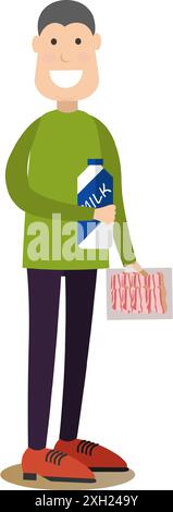 Menschen kaufen Vektor-Illustration in flachem Stil Stock Vektor