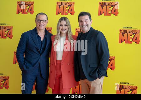 Stefano Accorsi, Carolina Benvenga und Max Giusti nehmen am 11. Juli 2024 im Hotel Hassler in Rom Teil. (Foto: Luca Carlino/NurPhoto) Credit: NurPhoto SRL/Alamy Live News Stockfoto