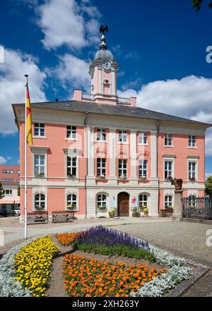 Marktplatz und historisches Rathaus von Templin, Uckermark, Brandenburg, Deutschland, Europa Stockfoto