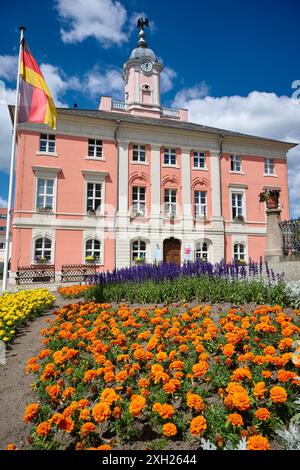 Marktplatz und historisches Rathaus von Templin, Uckermark, Brandenburg, Deutschland, Europa Stockfoto