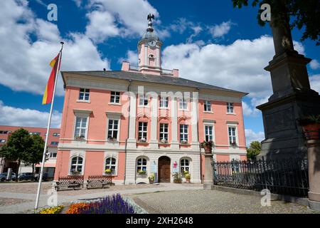 Marktplatz und historisches Rathaus von Templin, Uckermark, Brandenburg, Deutschland, Europa Stockfoto