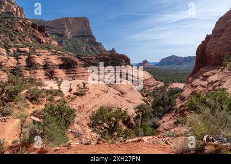 Aussichtspunkt auf dem Chicken Point Trail in der Nähe der berühmten White Line in Sedona Arizona Stockfoto