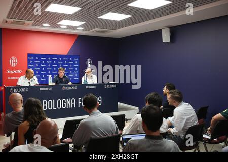 Bologna, Italien. Juli 2024. Bologna, Casteldebole, sede del bologna FC, Presentazione alla stampa del nuovo giocatore Emil Holm11 Luglio 2024 ( Foto Guido Calamosca/LaPresse ) Bologna, Bologna, Casteldebole, Heimstadion des FC Bologna, Präsentation des neuen Spielers Emil Holm an die Presse Region Feed News - Bologna, Italien - 11. JUL 2024 ( Foto Guido Calamosca/LaPresse ) Credit: LaPresse/Alamy Live News Stockfoto