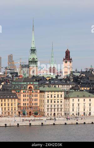 Stockholmer Altstadt (Gamala Stan) Hafenpanorama, Stockholm, Schweden Stockfoto