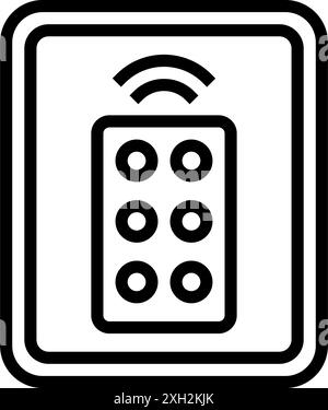 Etikett der Fernbedienung Produktvorsichtshinweis Vektorgrafik Stock Vektor