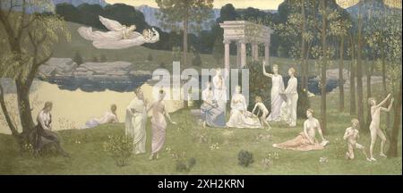 Pierre Puvis de Chavannes - The Sacred Grove, geliebt der Künste und Musen - 1922,445 - Art Institute of Chicago Pierre Puvis de Chavannes Stockfoto