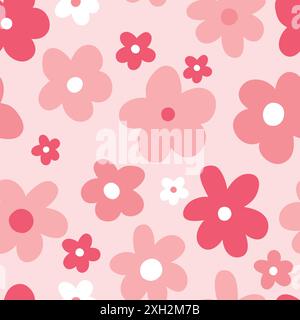 Nahtloses Muster mit rosa Blüten. Blumenhintergrund. Vektorabbildung. Stock Vektor