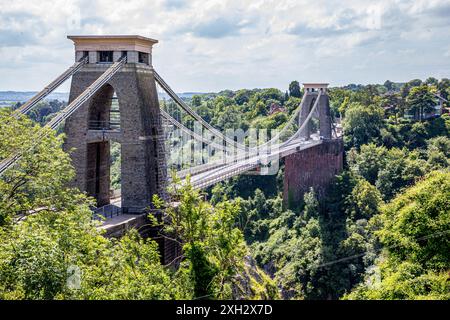 CLIFTON HÄNGEBRÜCKE, CLIFTON, BRISTOL, UK, 11. JULI 2024. Clifton Suspension Bridge, Clifton, Bristol, wo am 10. Juli 2024 menschliche Überreste in zwei Koffern gefunden wurden. (Bild am 21. Juni 2024) Credit John Rose/Alamy Live News Stockfoto