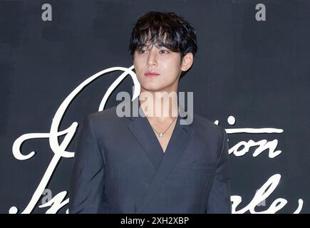 Seoul, Südkorea. Juli 2024. Der südkoreanische Rapper Mingyu, Mitglied der K-Pop-Boyband Seventeen, nimmt am 11. Juli 2024 an einem Fotogespräch für die Moet Shandon Photocall-Veranstaltung im Lotte Department in Seoul Teil. (Foto: Lee Young-HO/SIPA USA) Credit: SIPA USA/Alamy Live News Stockfoto