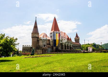 Corvin Castle, oder Hunyad Castle ist eine gotische Burg in Siebenbürgen, Rumänien Stockfoto