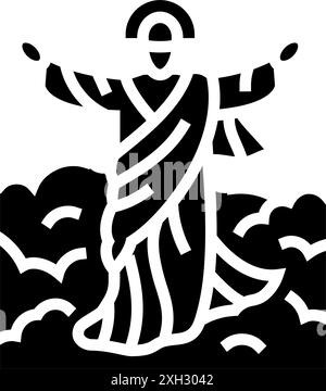 himmelfahrt jesu fest katholische Feiertagsglyphe Icon Vektor Illustration Stock Vektor